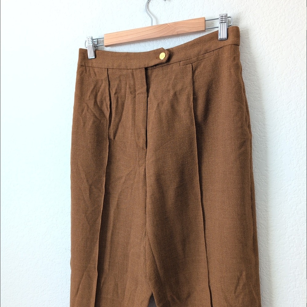 Vintage Burberry's 100% Wool Pants Womens 10 High Rise Pleated Trouser 29x30 Lux - Picture 4 of 10
